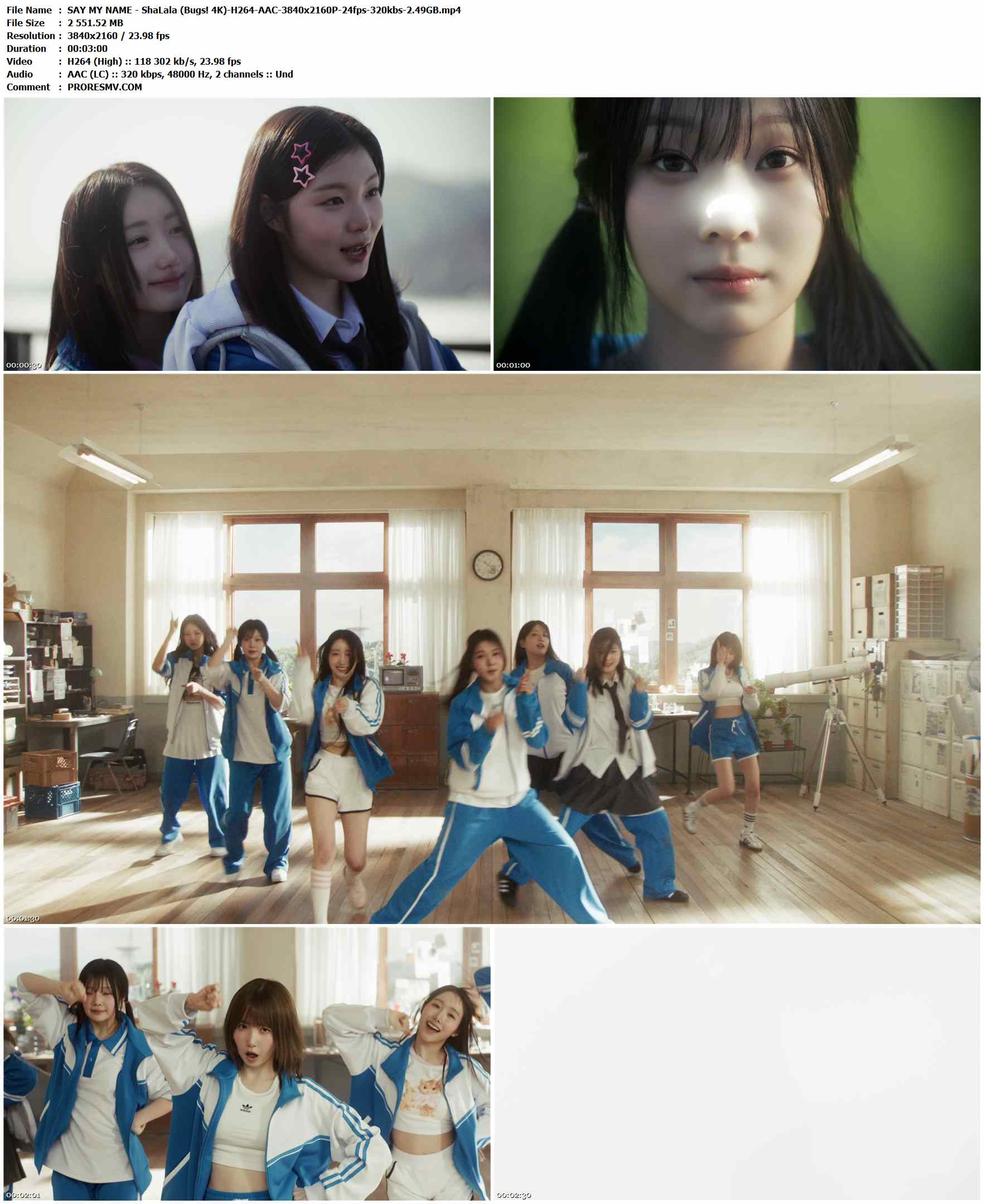 SAY MY NAME - ShaLala (Bugs! 4K)-H264-AAC-3840x2160P-24fps-320kbs-2.49GB官方MV_高清MV